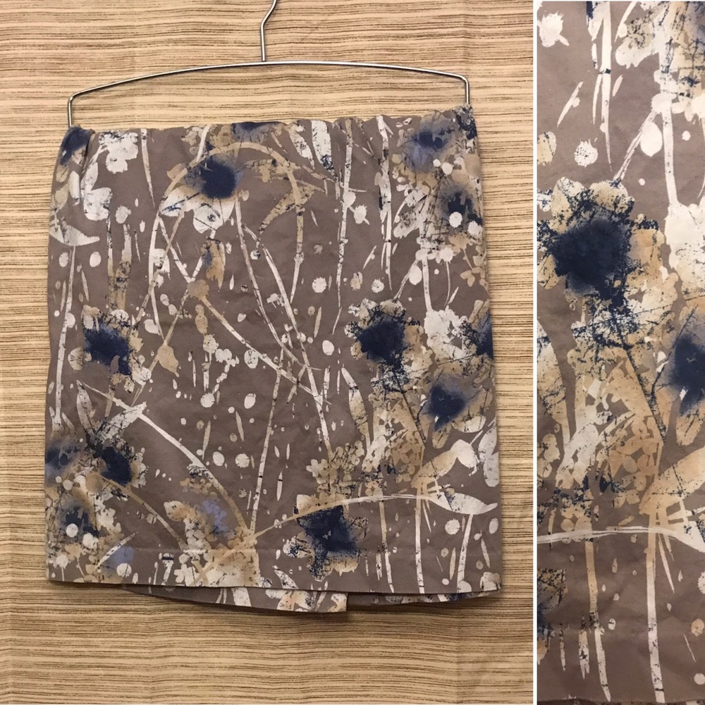 SOLD! splatter print cotton pencil skirt